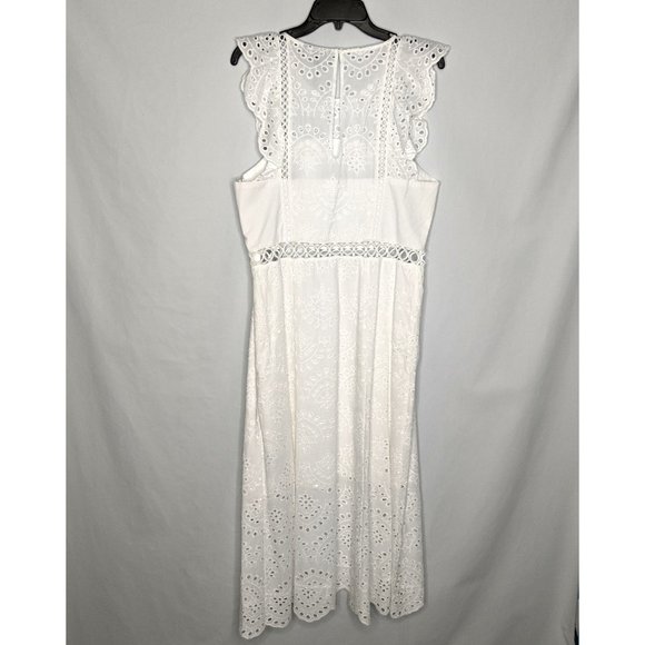 SAM EDELMAN Midi Dress White Lace Eyelet NWT 12 - Picture 10 of 10